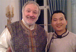 Prof.Dr. Bernhard Wulff, der Kultur Botschafter der Mongolei und OTGO art, Schloss Bellevue Berlin, 29.03.2012